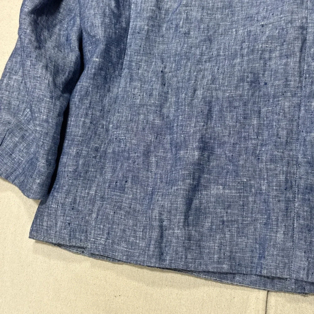 Linen Blazer Blue Tasso Elba Mens Blue Sport Coat Summer Wedding Sz Large